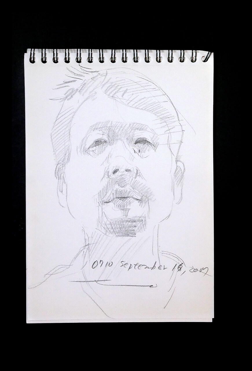 Contemporary artist SHINTAKU Tomoni's 2017/11/16 Self-portrait or pencil drawing