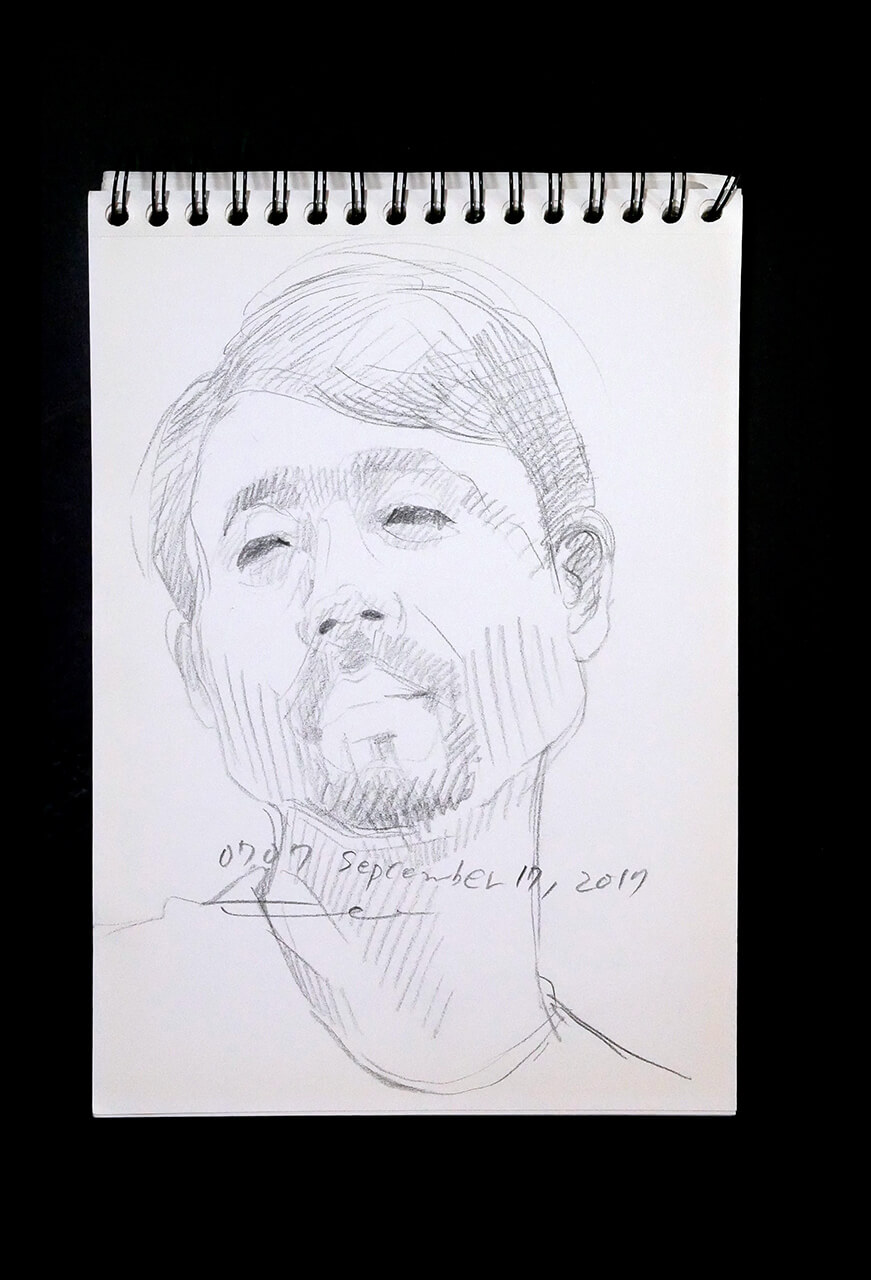 Contemporary artist SHINTAKU Tomoni's 2017/11/17 Self-portrait or pencil drawing
