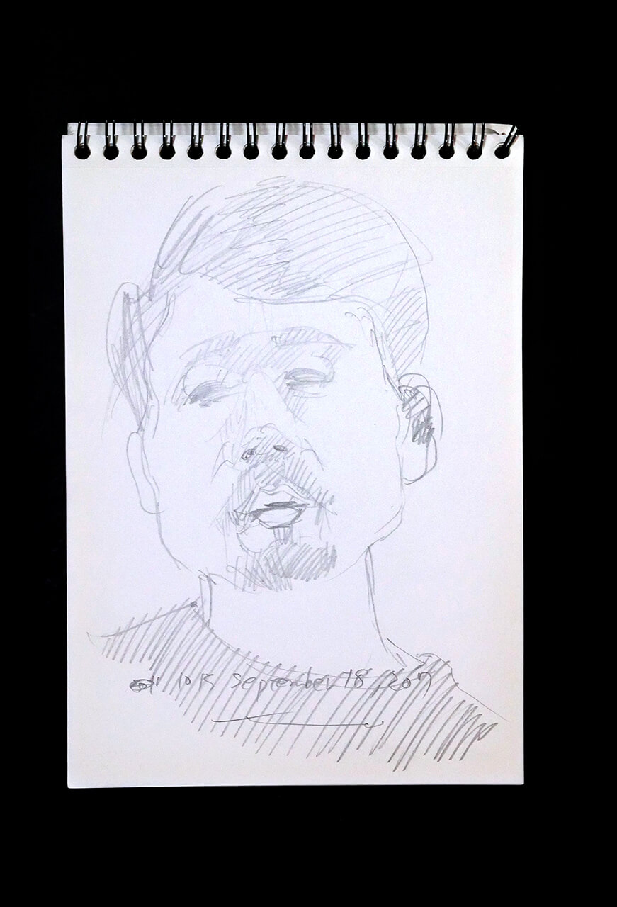 Contemporary artist SHINTAKU Tomoni's 2017/11/18 Self-portrait or pencil drawing