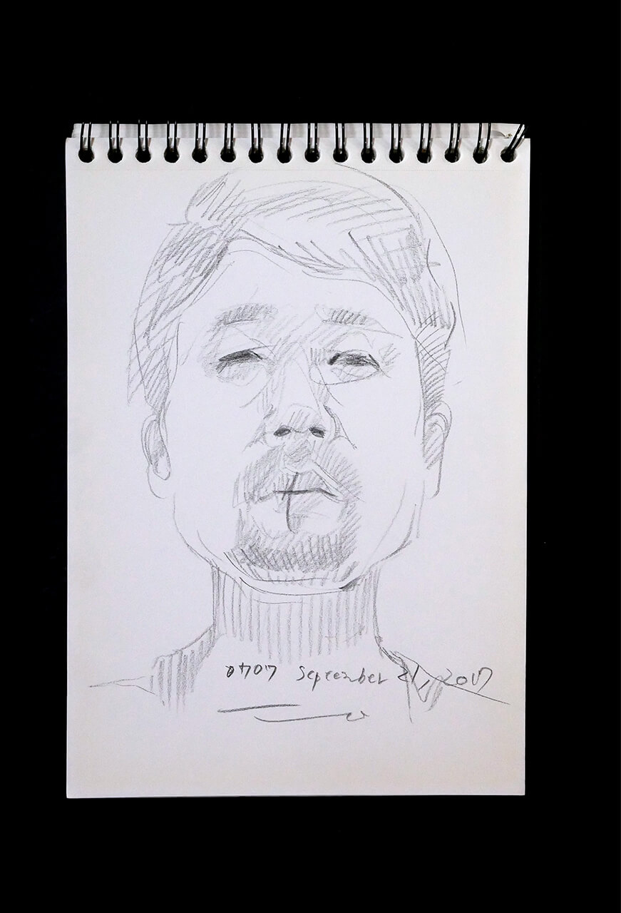 Contemporary artist SHINTAKU Tomoni's 2017/11/21 Self-portrait or pencil drawing