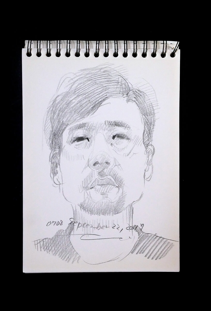 Contemporary artist SHINTAKU Tomoni's 2017/11/22 Self-portrait or pencil drawing