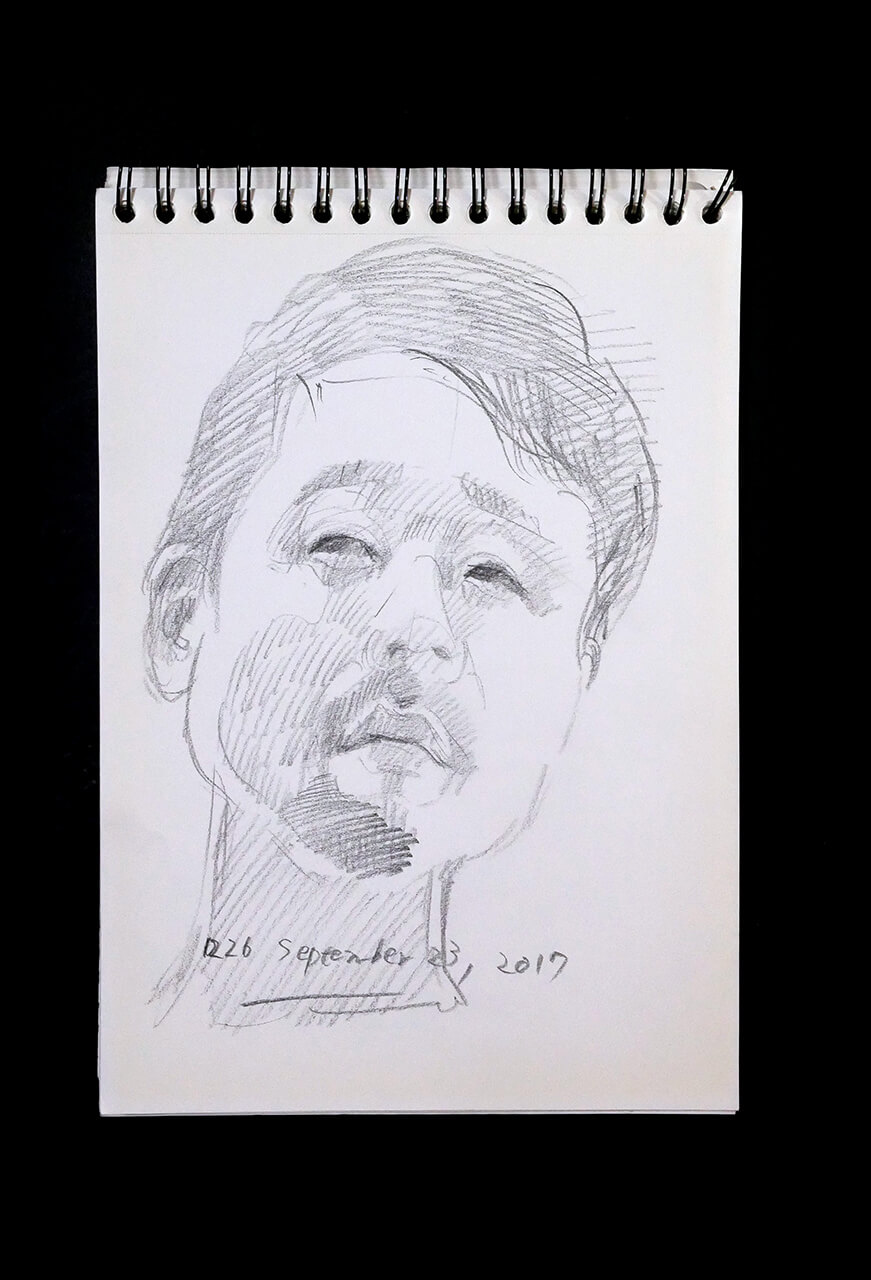 Contemporary artist SHINTAKU Tomoni's 2017/11/23 Self-portrait or pencil drawing