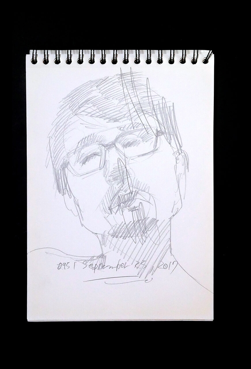 Contemporary artist SHINTAKU Tomoni's 2017/11/25 Self-portrait or pencil drawing