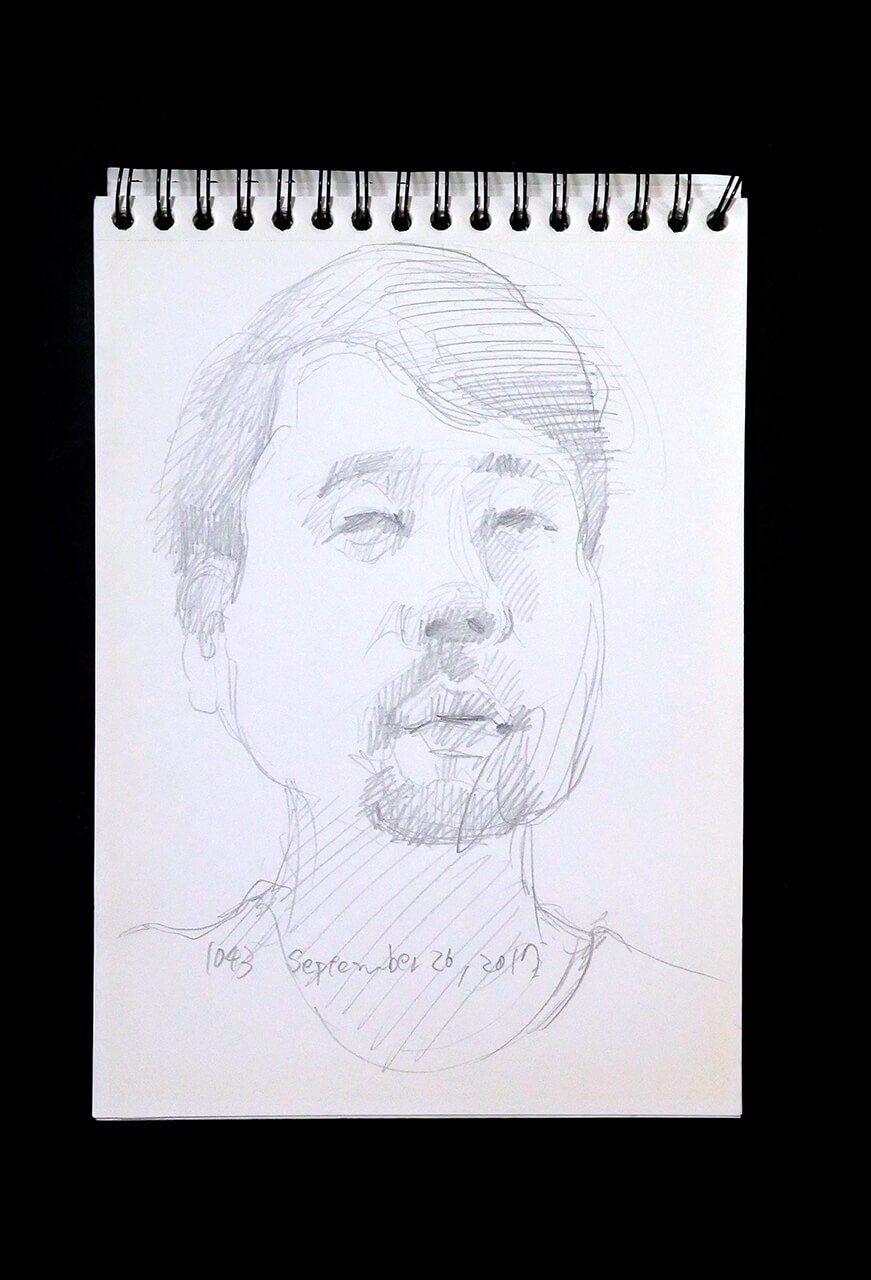 Contemporary artist SHINTAKU Tomoni's 2017/11/26 Self-portrait or pencil drawing