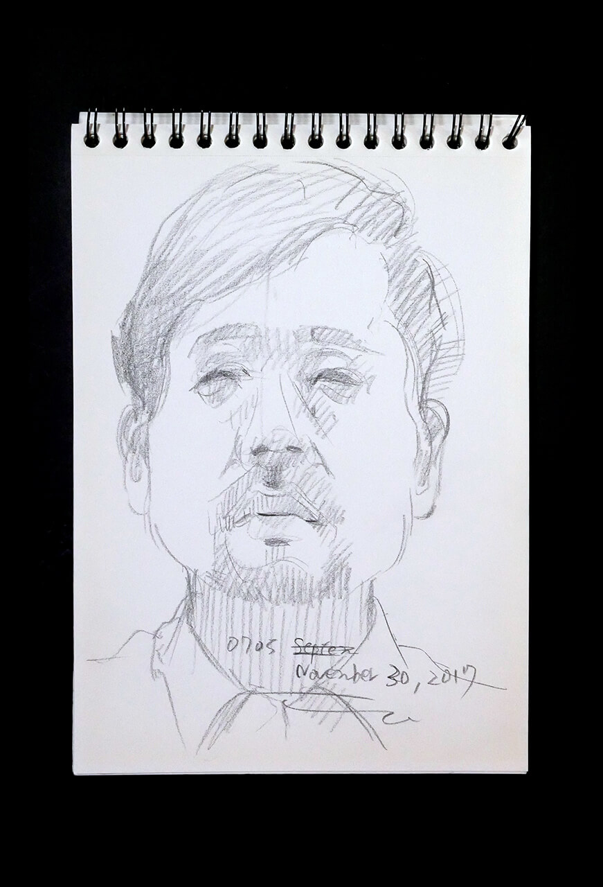 Contemporary artist SHINTAKU Tomoni's 2017/11/30 Self-portrait or pencil drawing