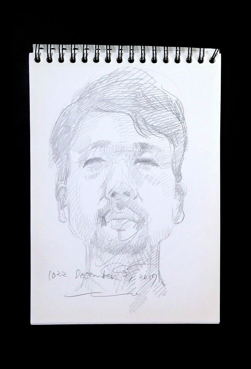 Contemporary artist SHINTAKU Tomoni's 2017/12/3 Self-portrait or pencil drawing