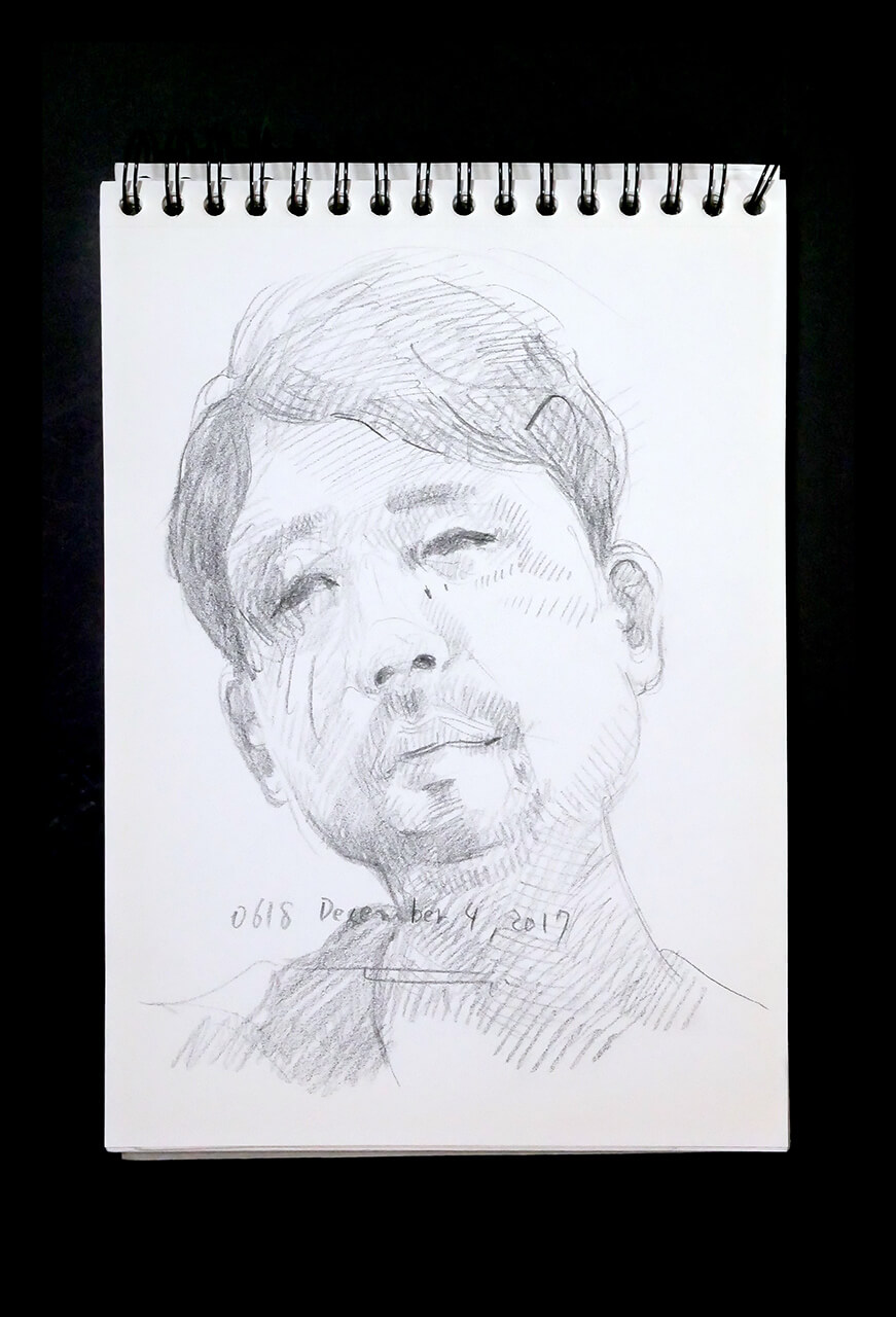 Contemporary artist SHINTAKU Tomoni's 2017/12/4 Self-portrait or pencil drawing
