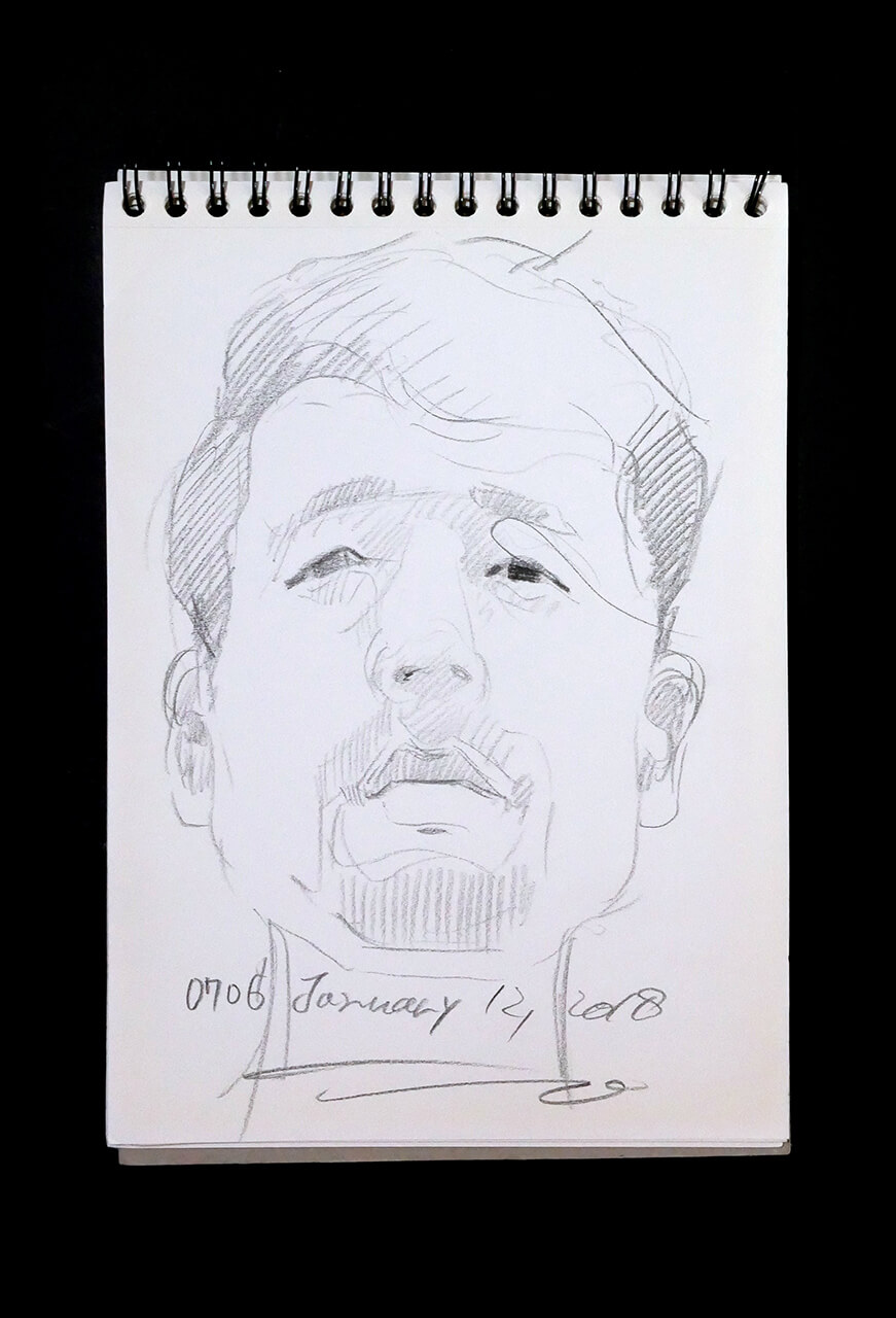 Contemporary artist SHINTAKU Tomoni's 2018/1/12 Self-portrait or pencil drawing