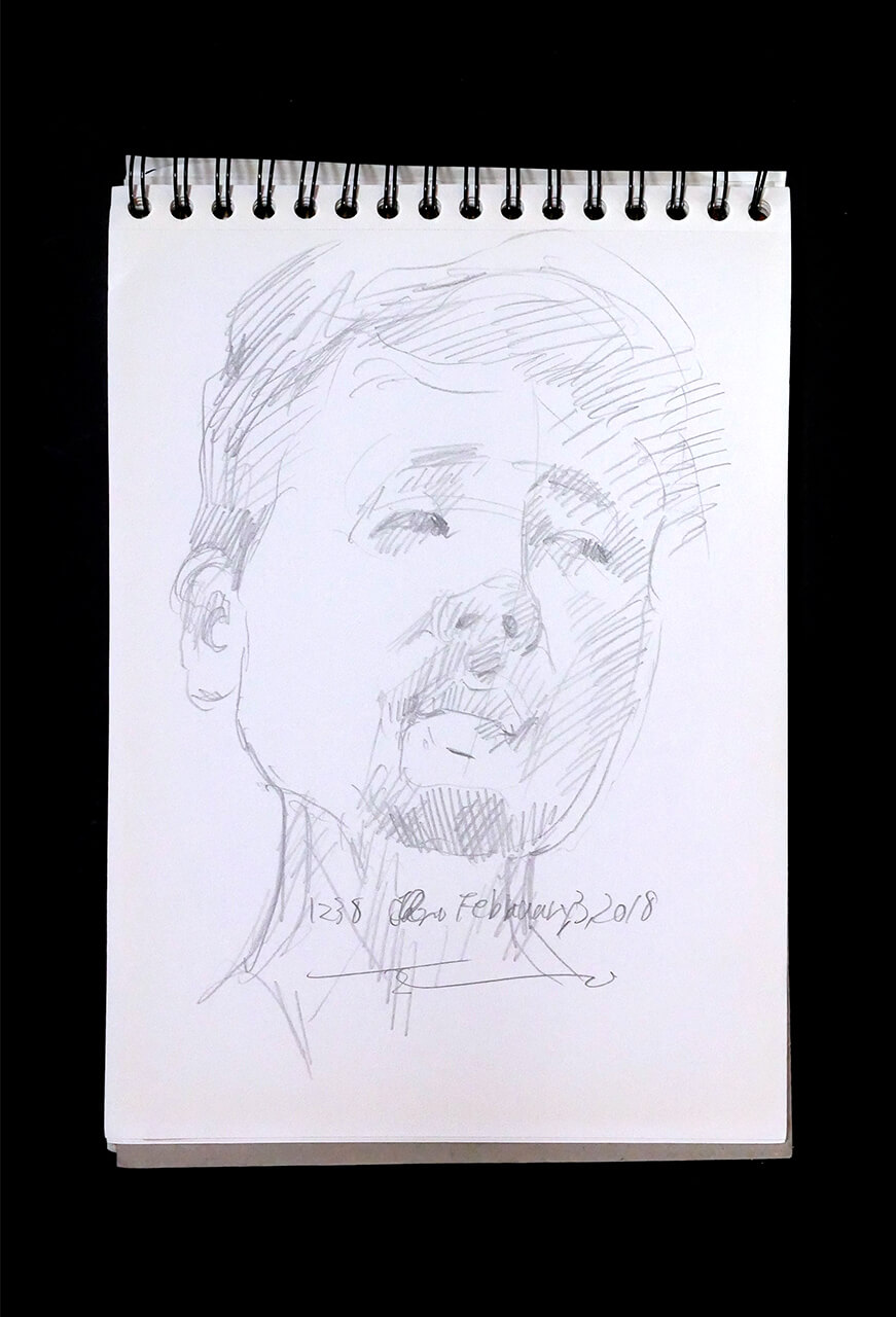 Contemporary artist SHINTAKU Tomoni's 2018/2/3 Self-portrait or pencil drawing