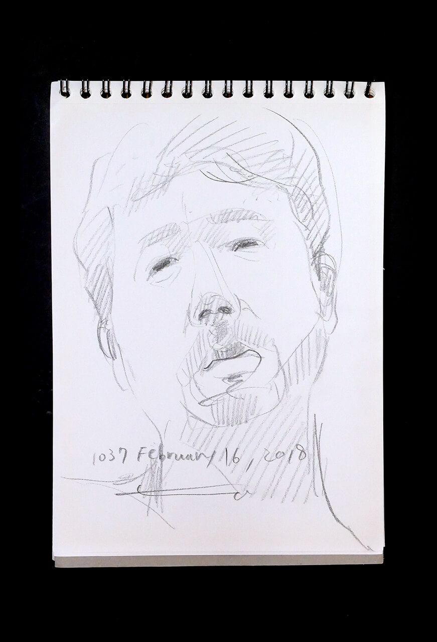Contemporary artist SHINTAKU Tomoni's 2018/2/16 Self-portrait or pencil drawing