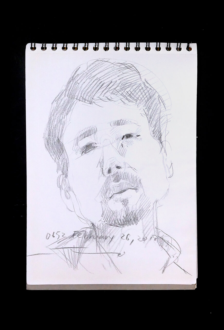 Contemporary artist SHINTAKU Tomoni's 2018/2/26 Self-portrait or pencil drawing