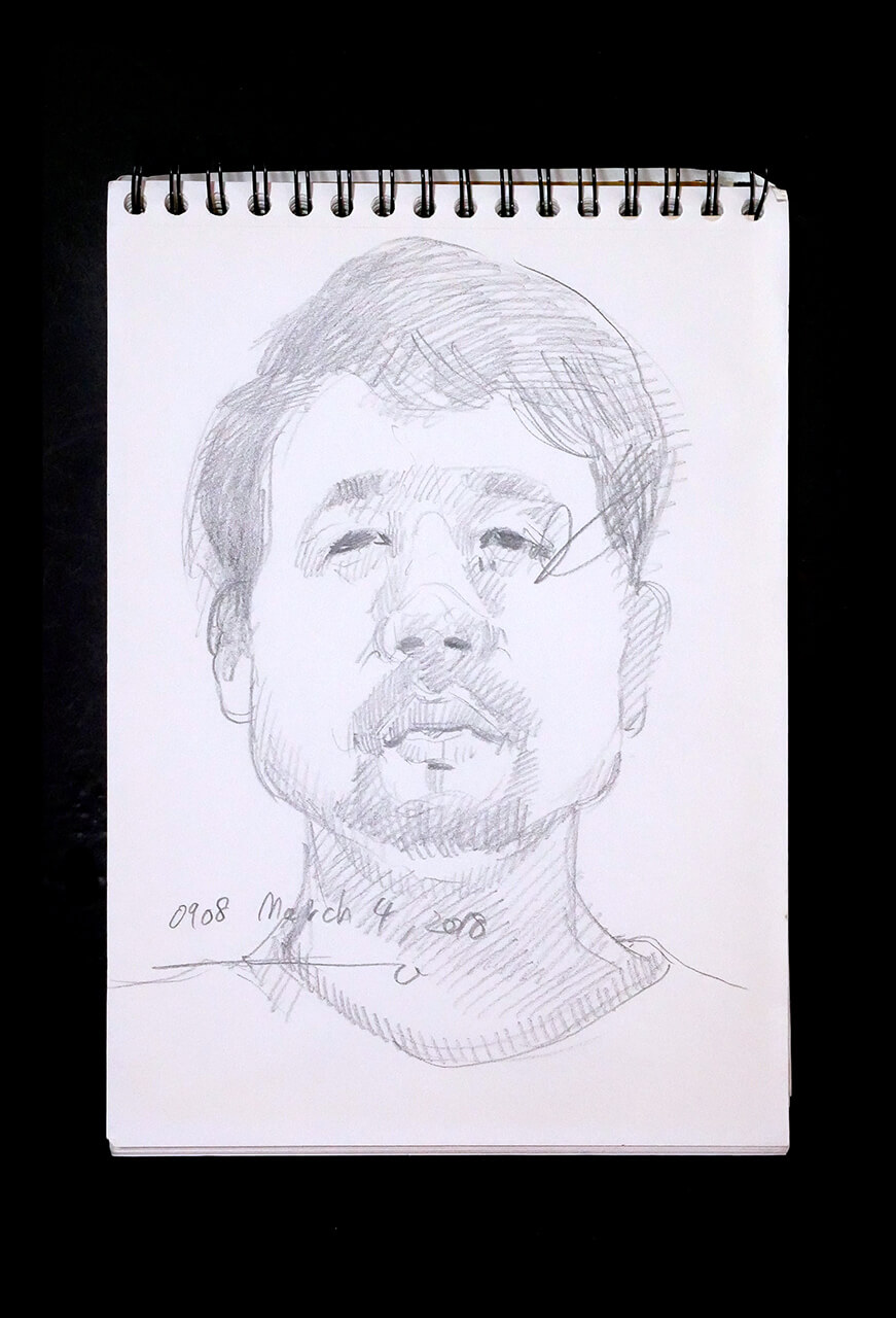 Contemporary artist SHINTAKU Tomoni's 2018/3/4 Self-portrait or pencil drawing