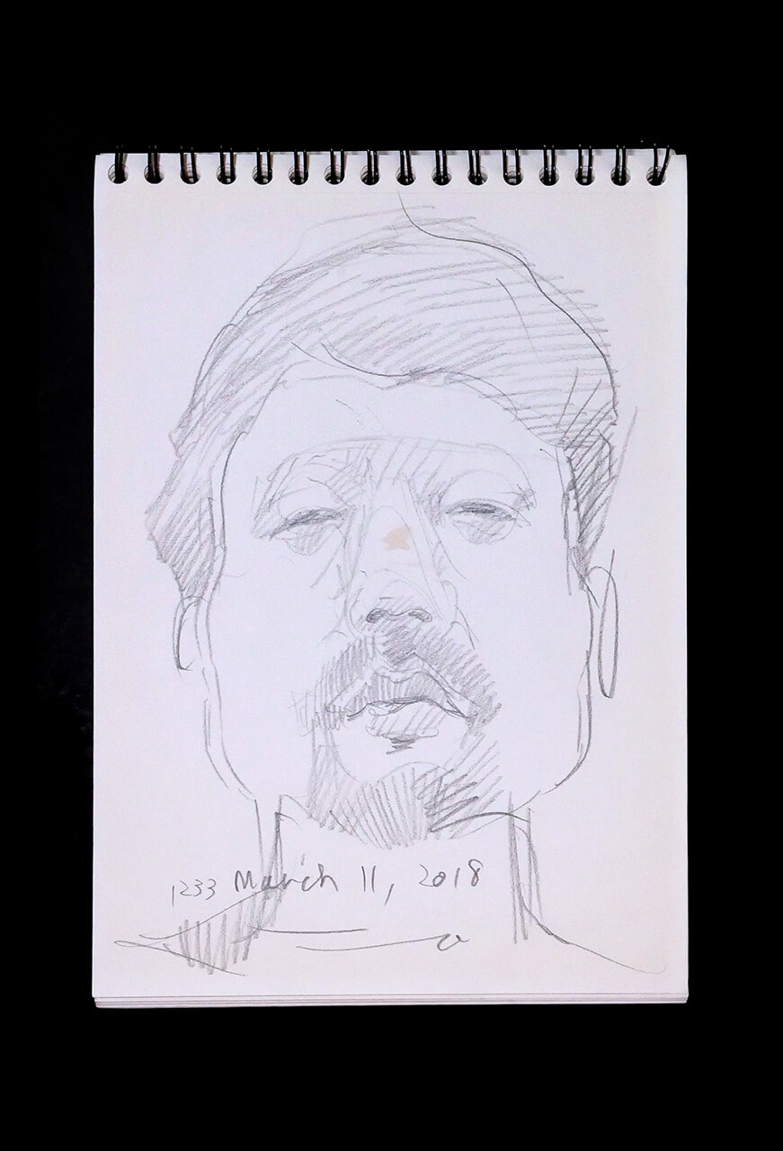 Contemporary artist SHINTAKU Tomoni's 2018/3/11 Self-portrait or pencil drawing