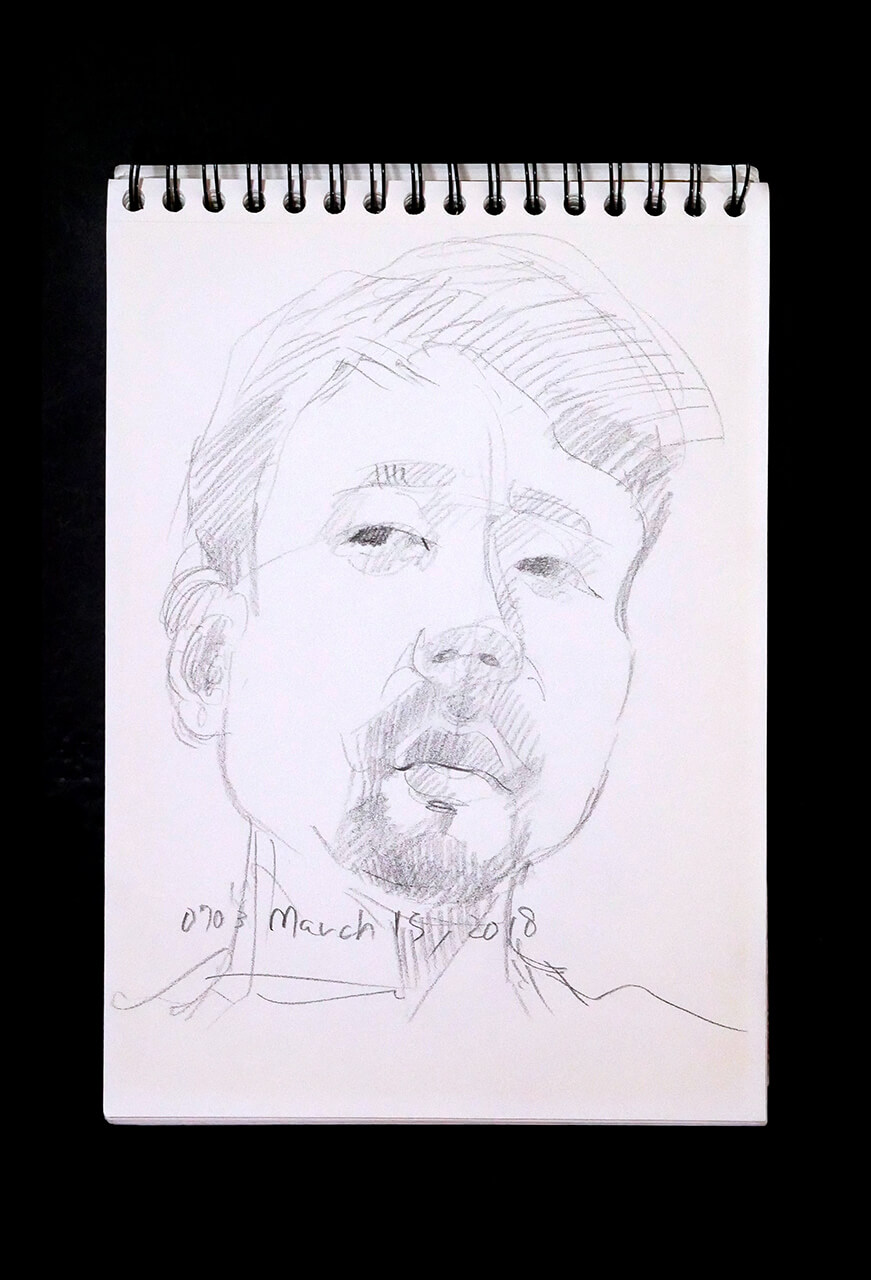 Contemporary artist SHINTAKU Tomoni's 2018/3/15 Self-portrait or pencil drawing