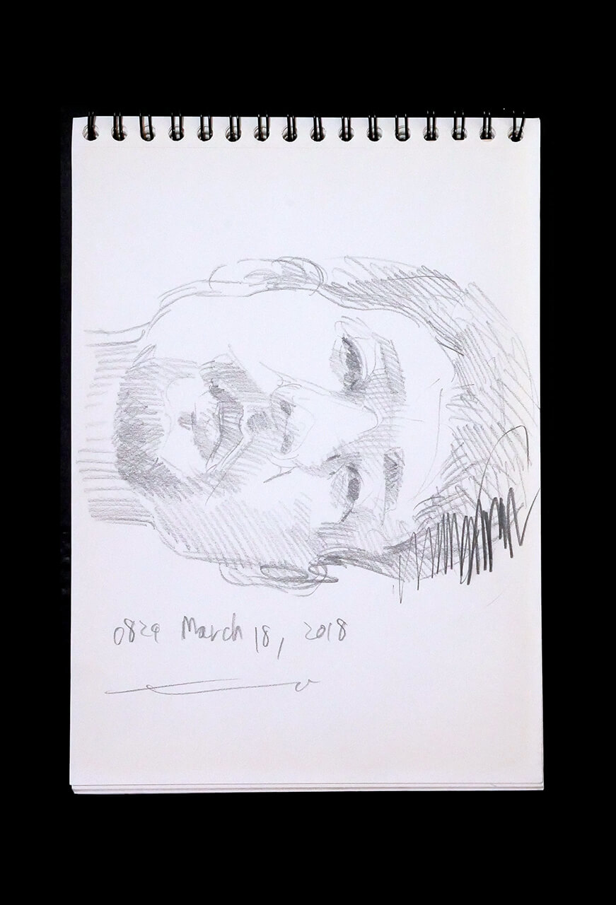 Contemporary artist SHINTAKU Tomoni's 2018/3/18 Self-portrait or pencil drawing