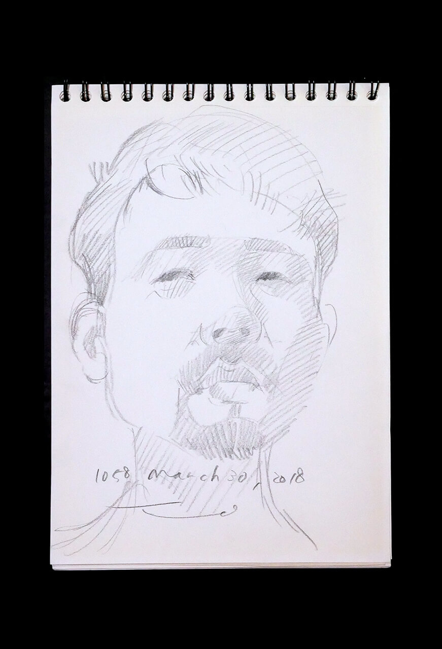 Contemporary artist SHINTAKU Tomoni's 2018/3/30 Self-portrait or pencil drawing