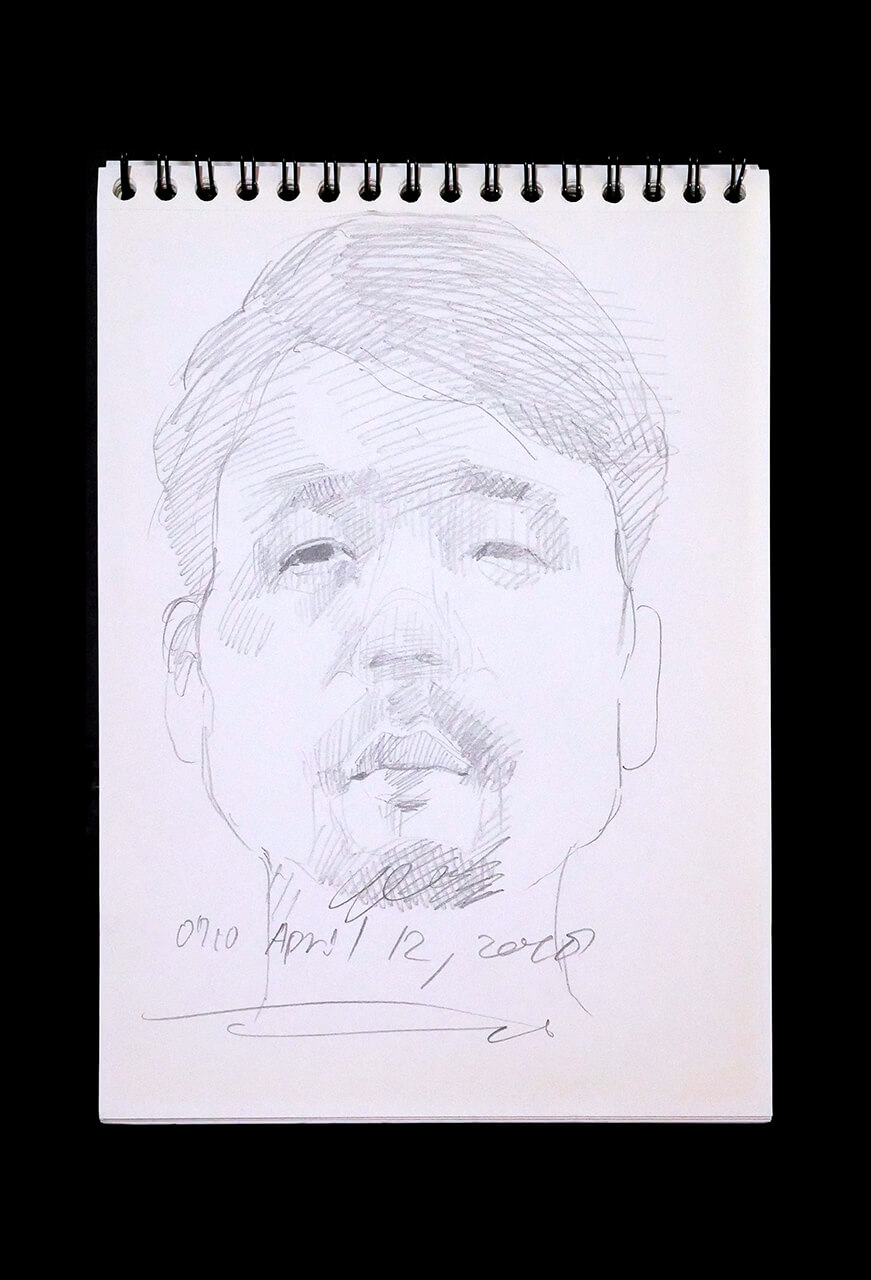 Contemporary artist SHINTAKU Tomoni's 2018/4/12 Self-portrait or pencil drawing