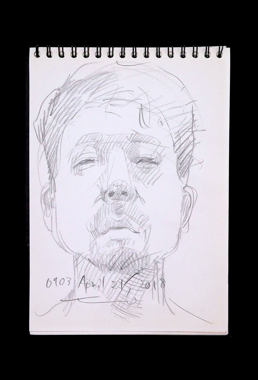 Contemporary artist SHINTAKU Tomoni's 2018/4/21 Self-portrait or pencil drawing