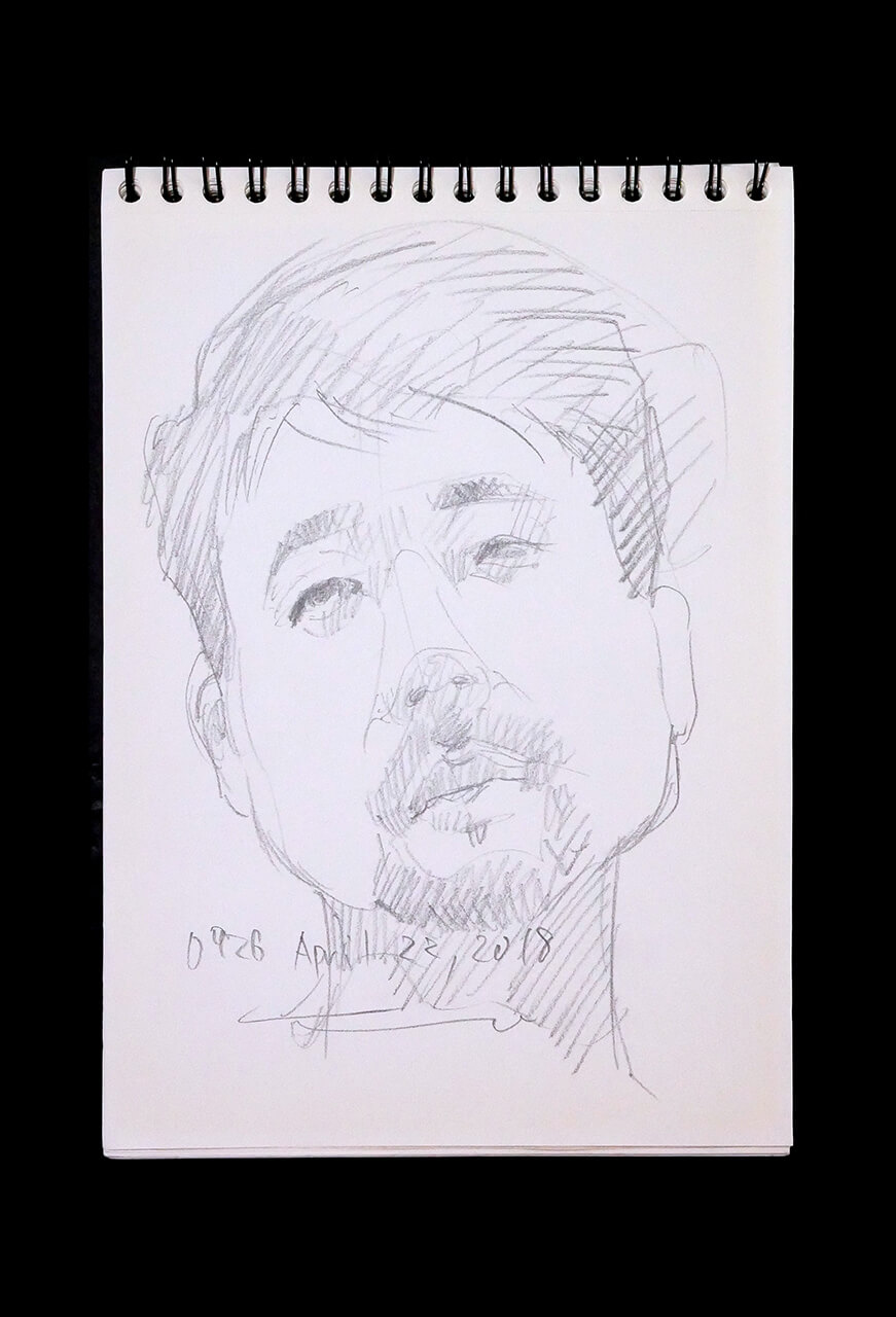 Contemporary artist SHINTAKU Tomoni's 2018/4/22 Self-portrait or pencil drawing