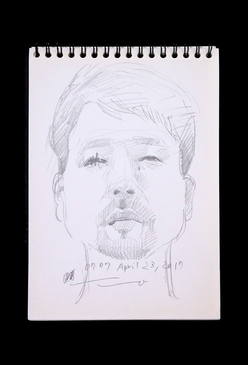 Contemporary artist SHINTAKU Tomoni's 2018/4/23 Self-portrait or pencil drawing