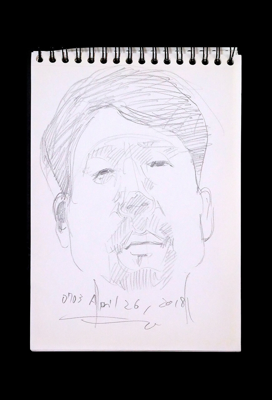 Contemporary artist SHINTAKU Tomoni's 2018/4/26 Self-portrait or pencil drawing