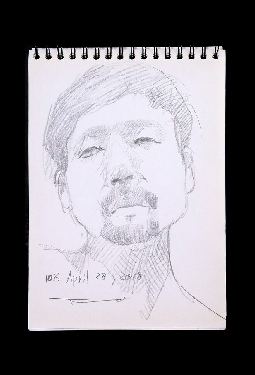 Contemporary artist SHINTAKU Tomoni's 2018/4/28 Self-portrait or pencil drawing