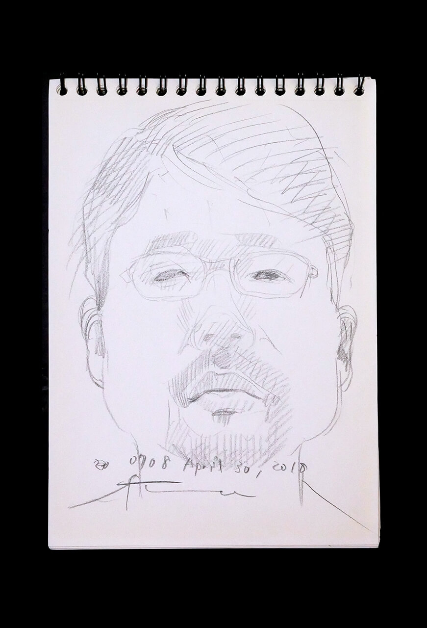 Contemporary artist SHINTAKU Tomoni's 2018/4/30 Self-portrait or pencil drawing