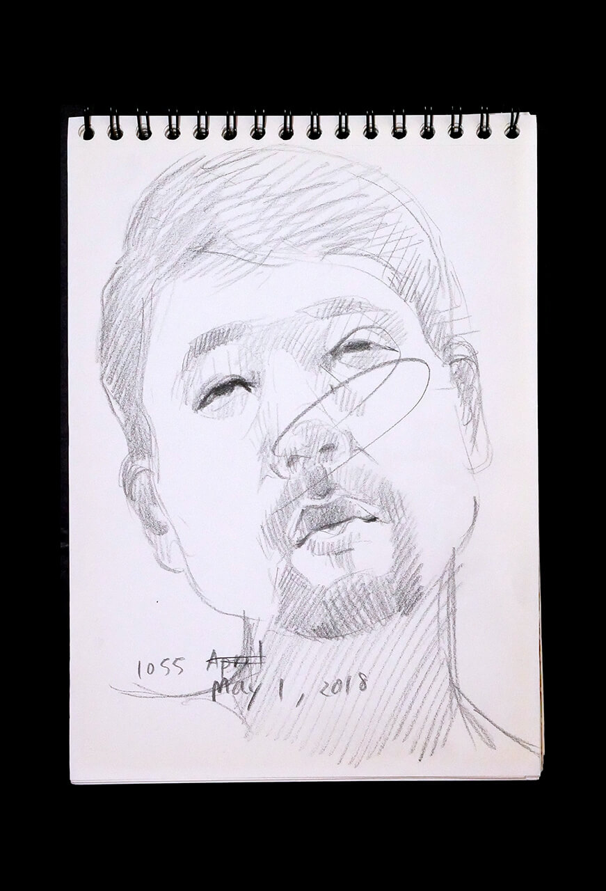 Contemporary artist SHINTAKU Tomoni's 2018/5/1 Self-portrait or pencil drawing