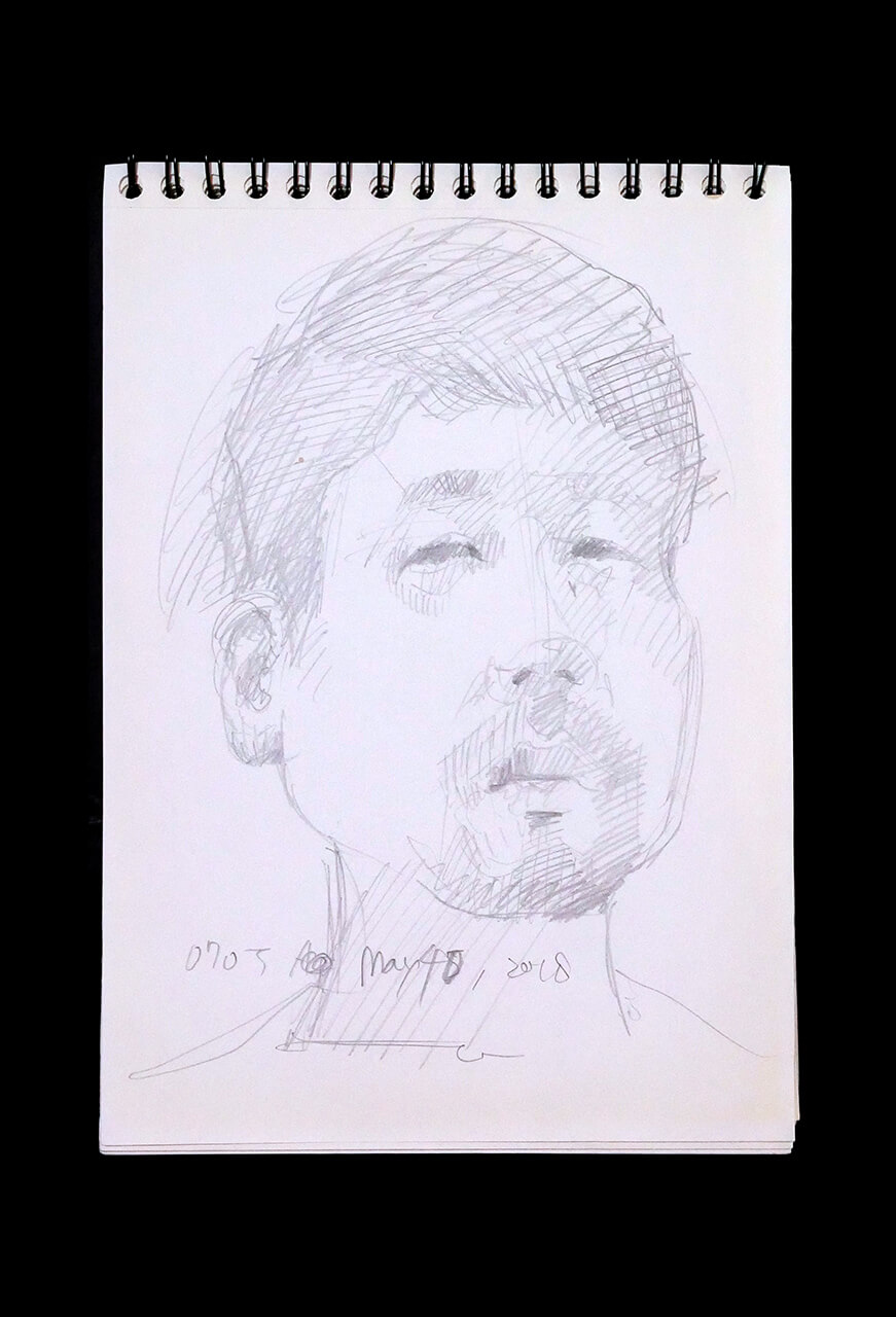 Contemporary artist SHINTAKU Tomoni's 2018/5/4 Self-portrait or pencil drawing