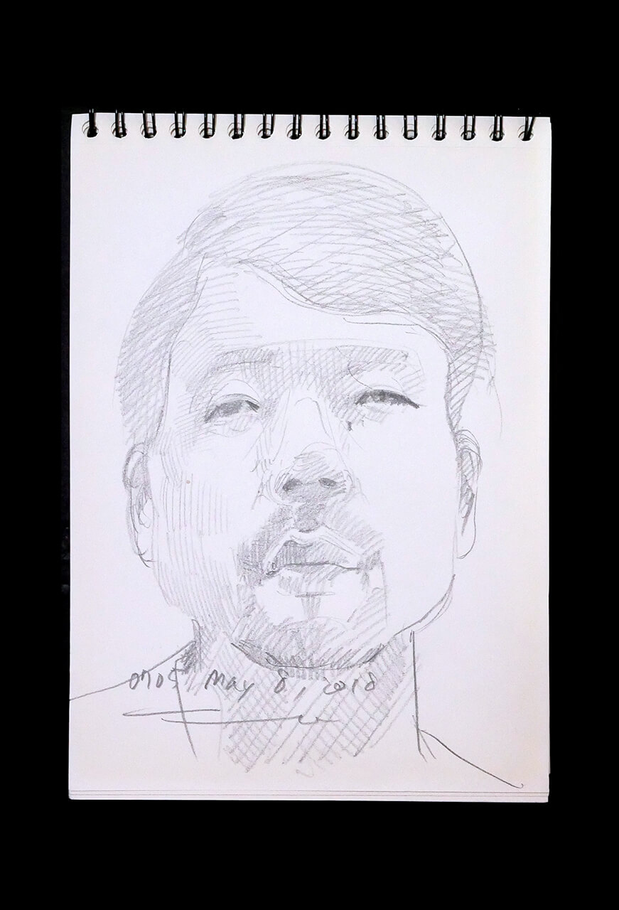 Contemporary artist SHINTAKU Tomoni's 2018/5/6 Self-portrait or pencil drawing