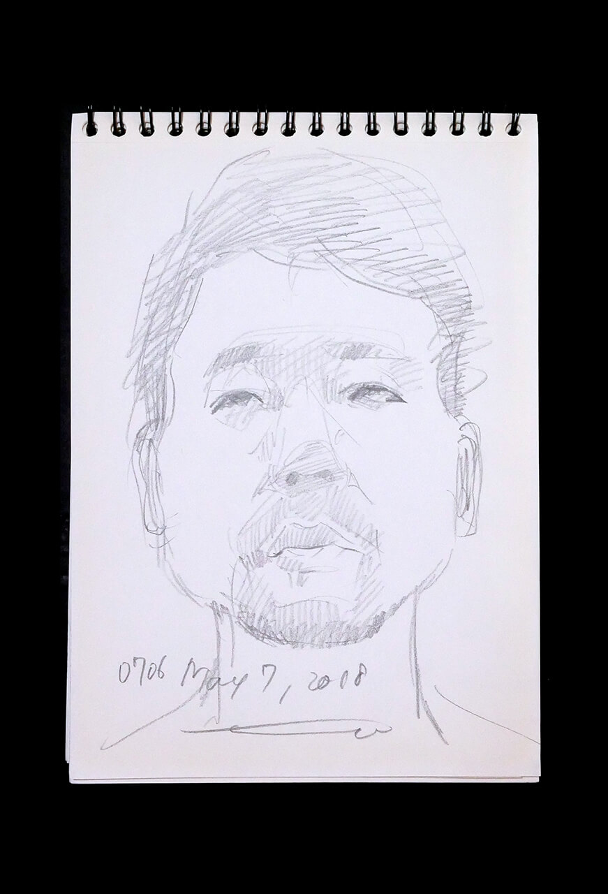 Contemporary artist SHINTAKU Tomoni's 2018/5/7 Self-portrait or pencil drawing