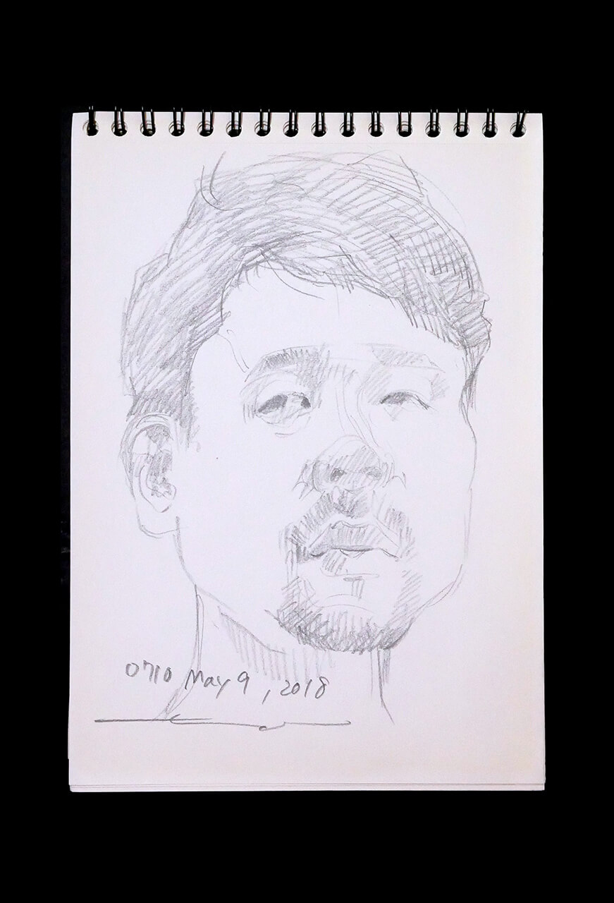 Contemporary artist SHINTAKU Tomoni's 2018/5/9 Self-portrait or pencil drawing