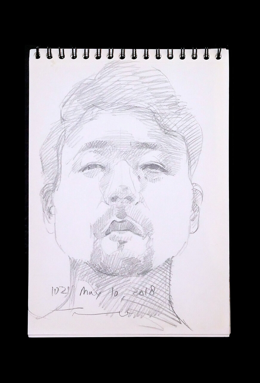 Contemporary artist SHINTAKU Tomoni's 2018/5/10 Self-portrait or pencil drawing