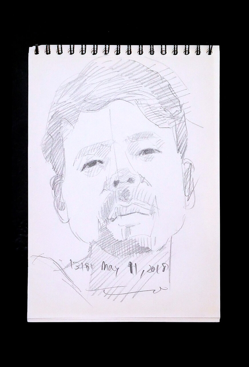 Contemporary artist SHINTAKU Tomoni's 2018/5/11 Self-portrait or pencil drawing