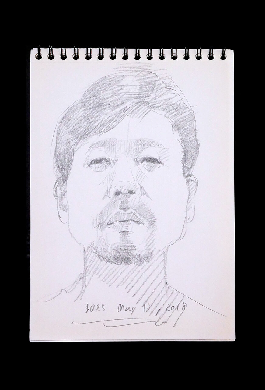 Contemporary artist SHINTAKU Tomoni's 2018/5/12 Self-portrait or pencil drawing