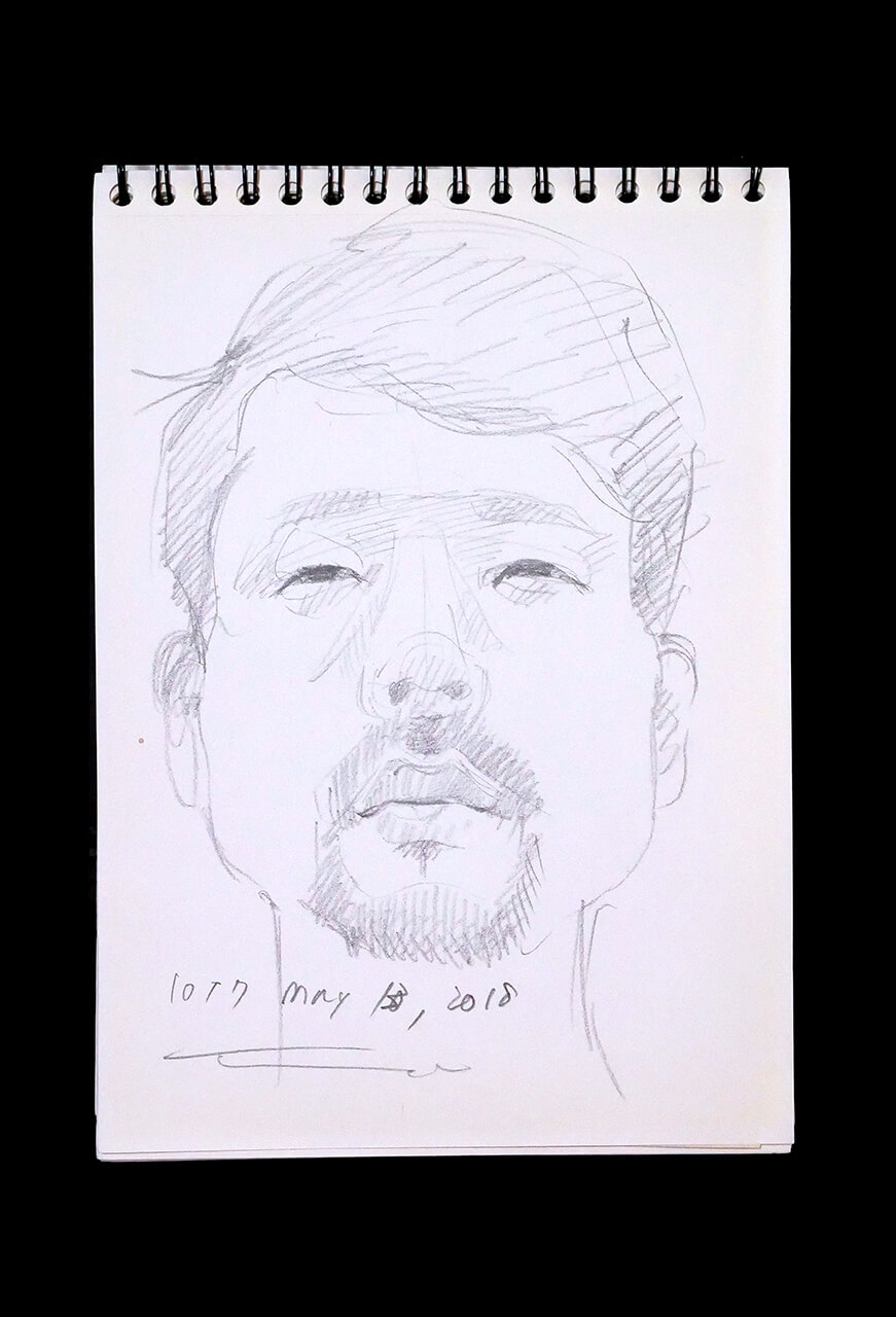 Contemporary artist SHINTAKU Tomoni's 2018/5/13 Self-portrait or pencil drawing