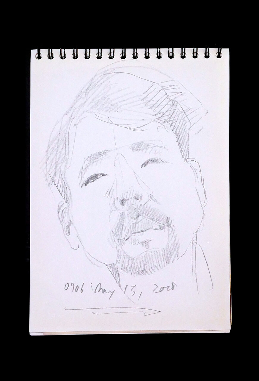 Contemporary artist SHINTAKU Tomoni's 2018/5/15 Self-portrait or pencil drawing