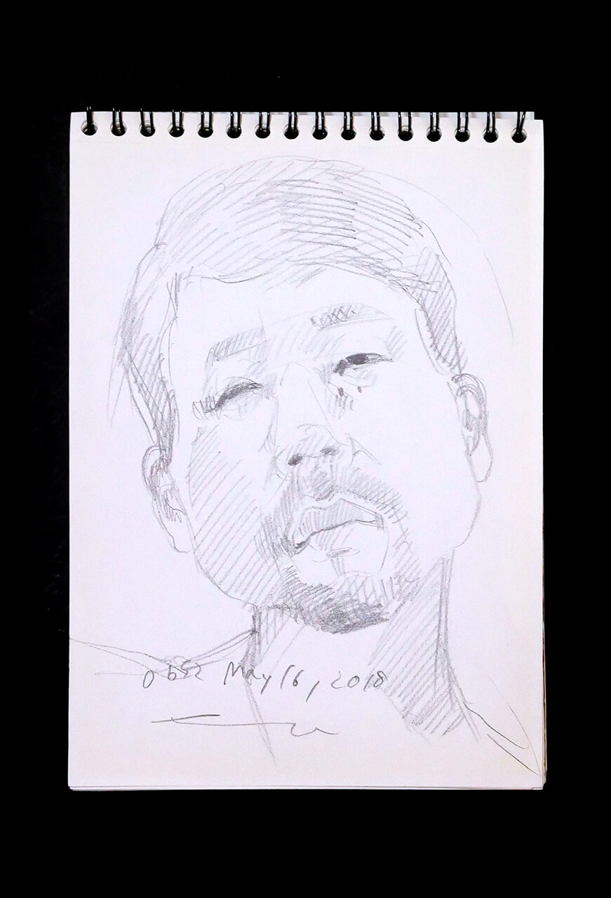 Contemporary artist SHINTAKU Tomoni's 2018/5/16 Self-portrait or pencil drawing