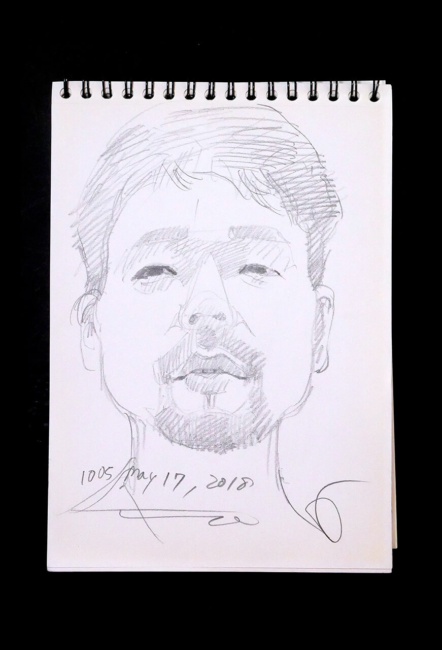 Contemporary artist SHINTAKU Tomoni's 2018/5/17 Self-portrait or pencil drawing