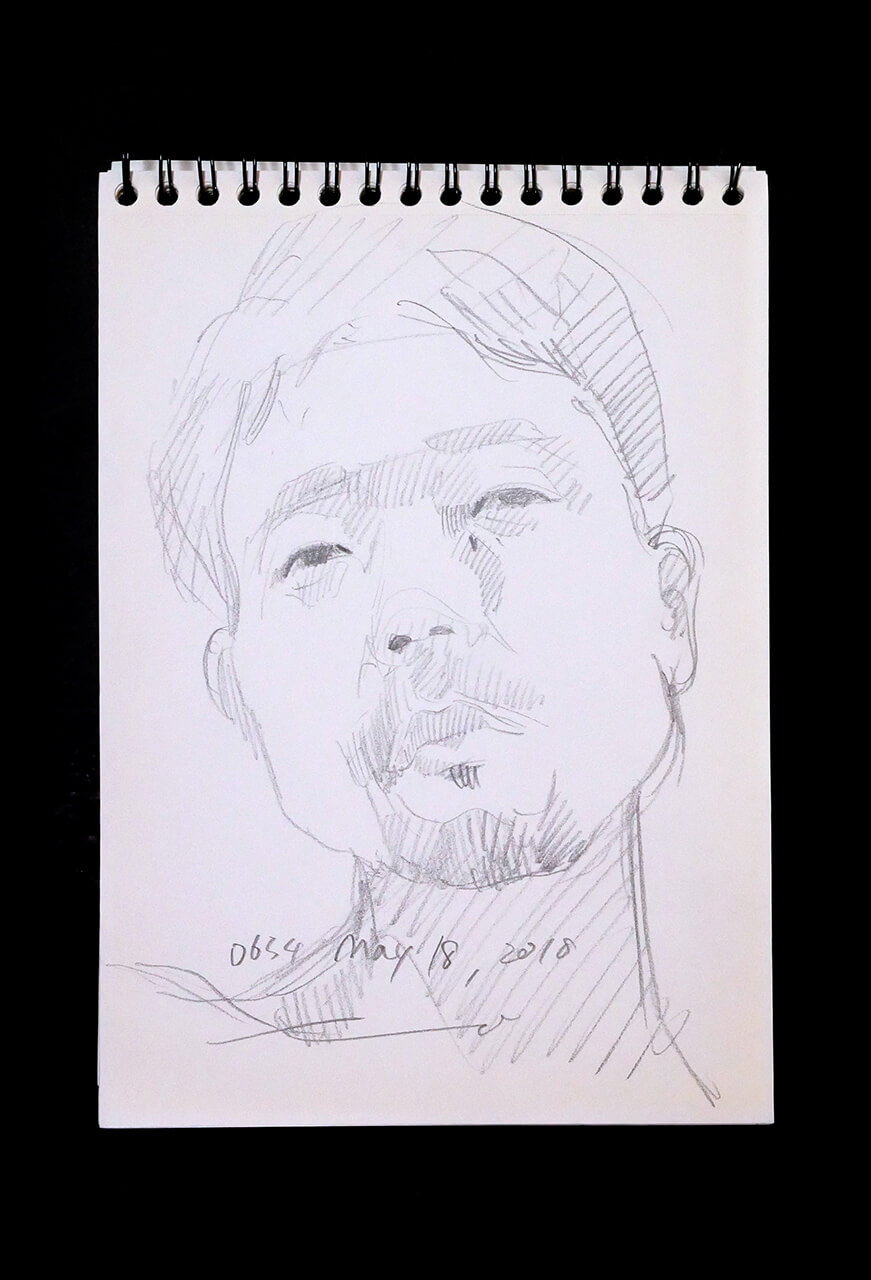 Contemporary artist SHINTAKU Tomoni's 2018/5/18 Self-portrait or pencil drawing