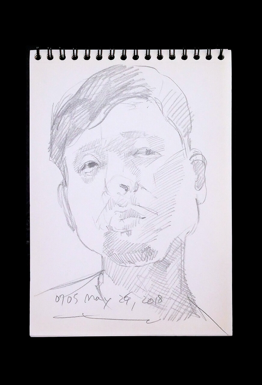 Contemporary artist SHINTAKU Tomoni's 2018/5/24 Self-portrait or pencil drawing