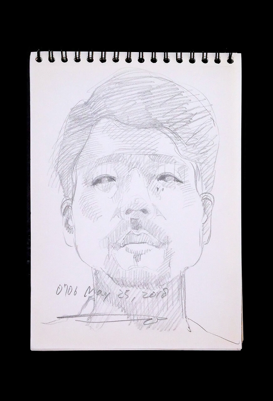 Contemporary artist SHINTAKU Tomoni's 2018/5/25 Self-portrait or pencil drawing