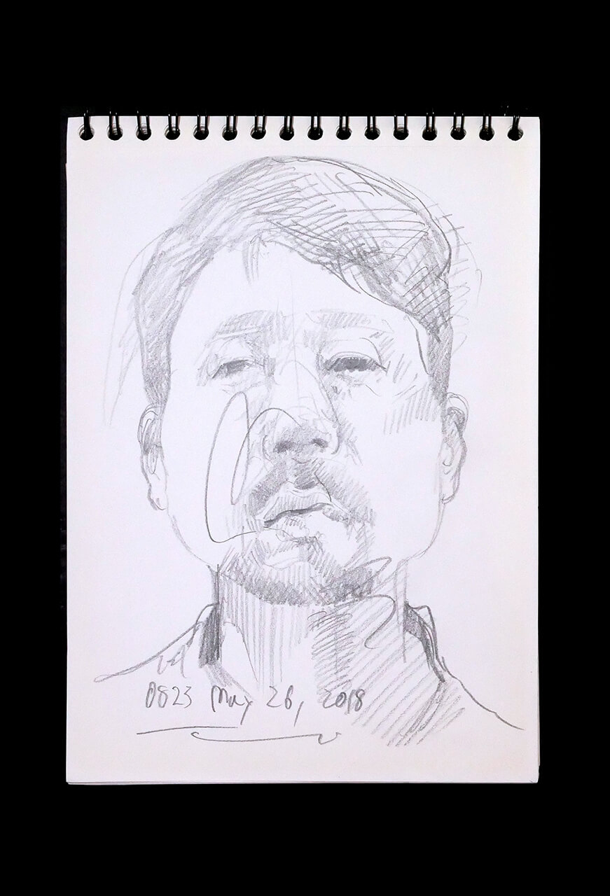 Contemporary artist SHINTAKU Tomoni's 2018/5/26 Self-portrait or pencil drawing