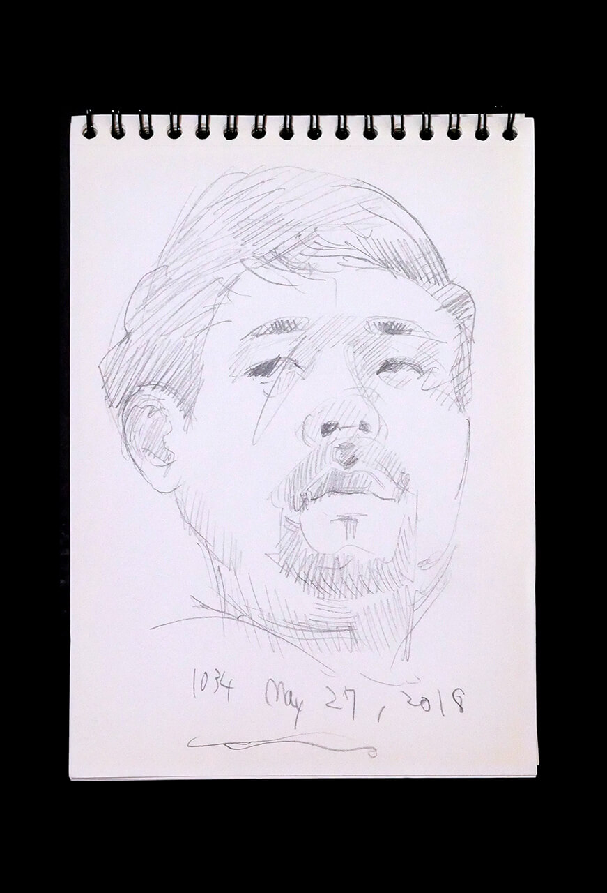 Contemporary artist SHINTAKU Tomoni's 2018/5/27 Self-portrait or pencil drawing