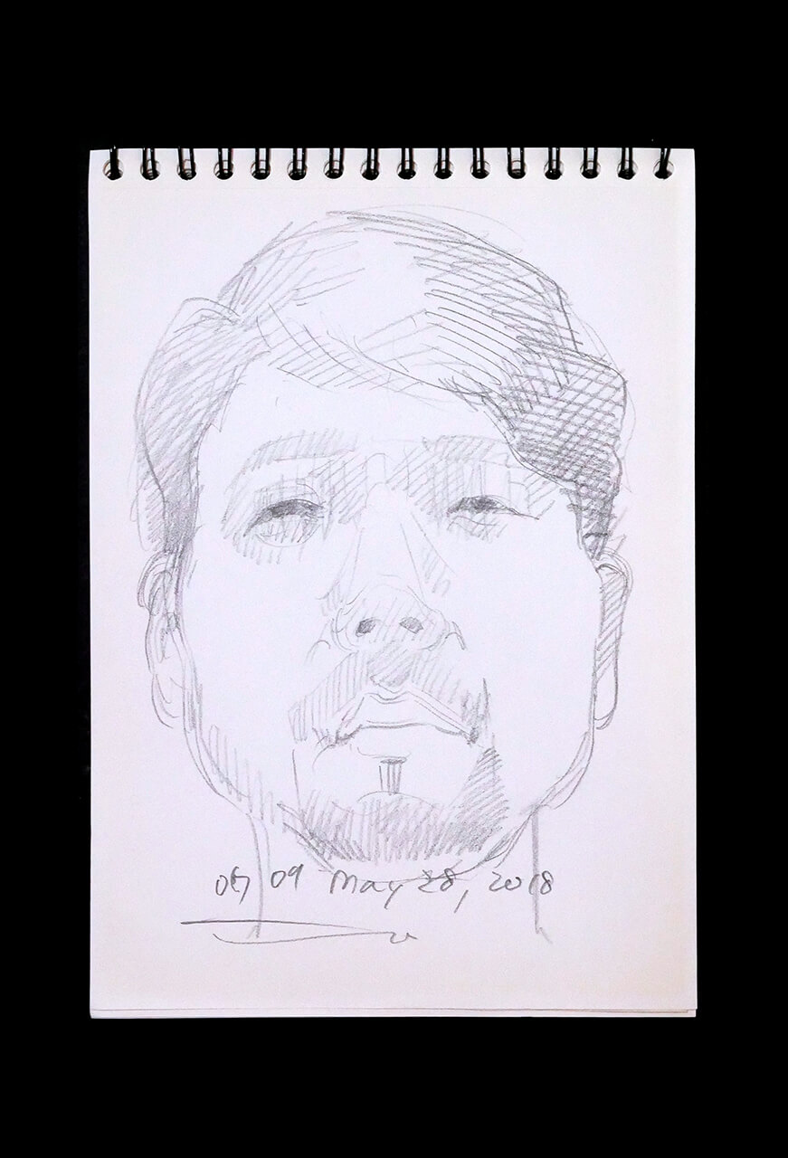 Contemporary artist SHINTAKU Tomoni's 2018/5/28 Self-portrait or pencil drawing