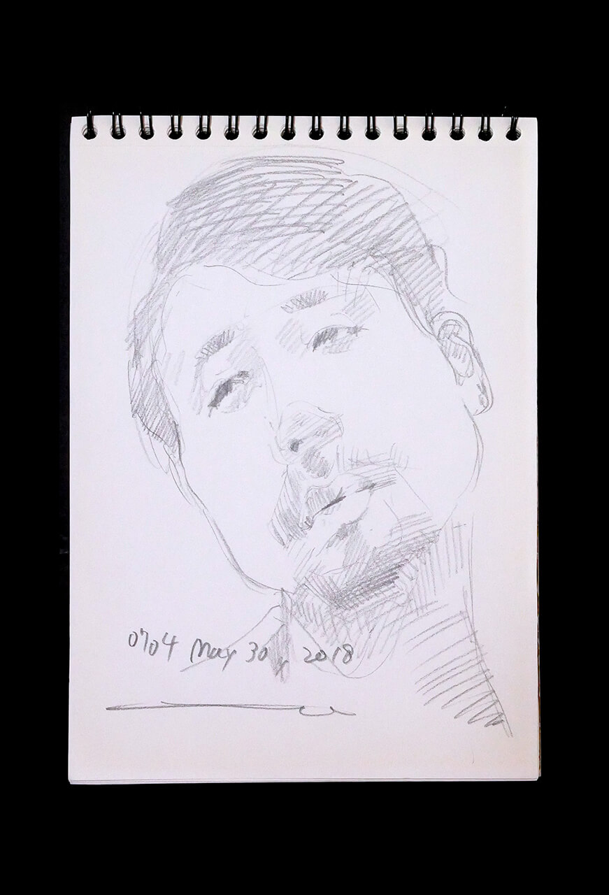 Contemporary artist SHINTAKU Tomoni's 2018/5/30 Self-portrait or pencil drawing