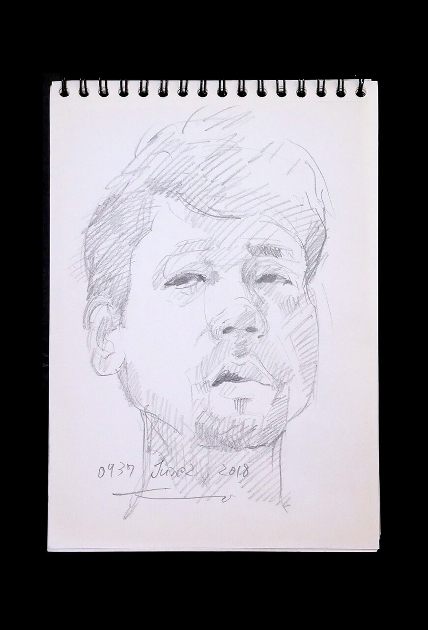 Contemporary artist SHINTAKU Tomoni's 2018/6/2 Self-portrait or pencil drawing