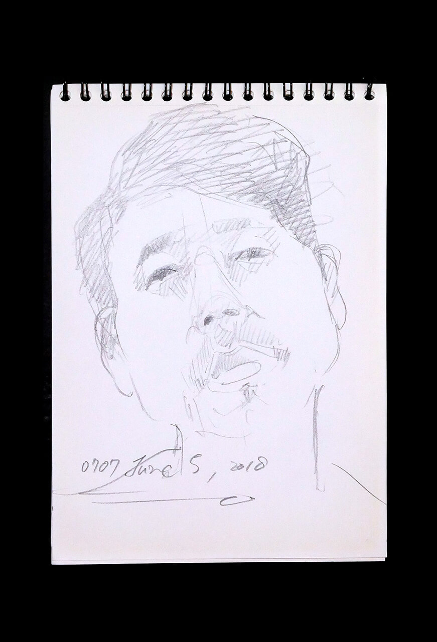 Contemporary artist SHINTAKU Tomoni's 2018/6/5 Self-portrait or pencil drawing