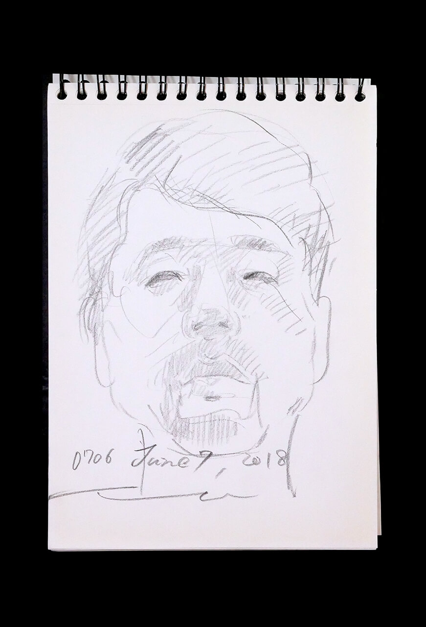Contemporary artist SHINTAKU Tomoni's 2018/6/7 Self-portrait or pencil drawing