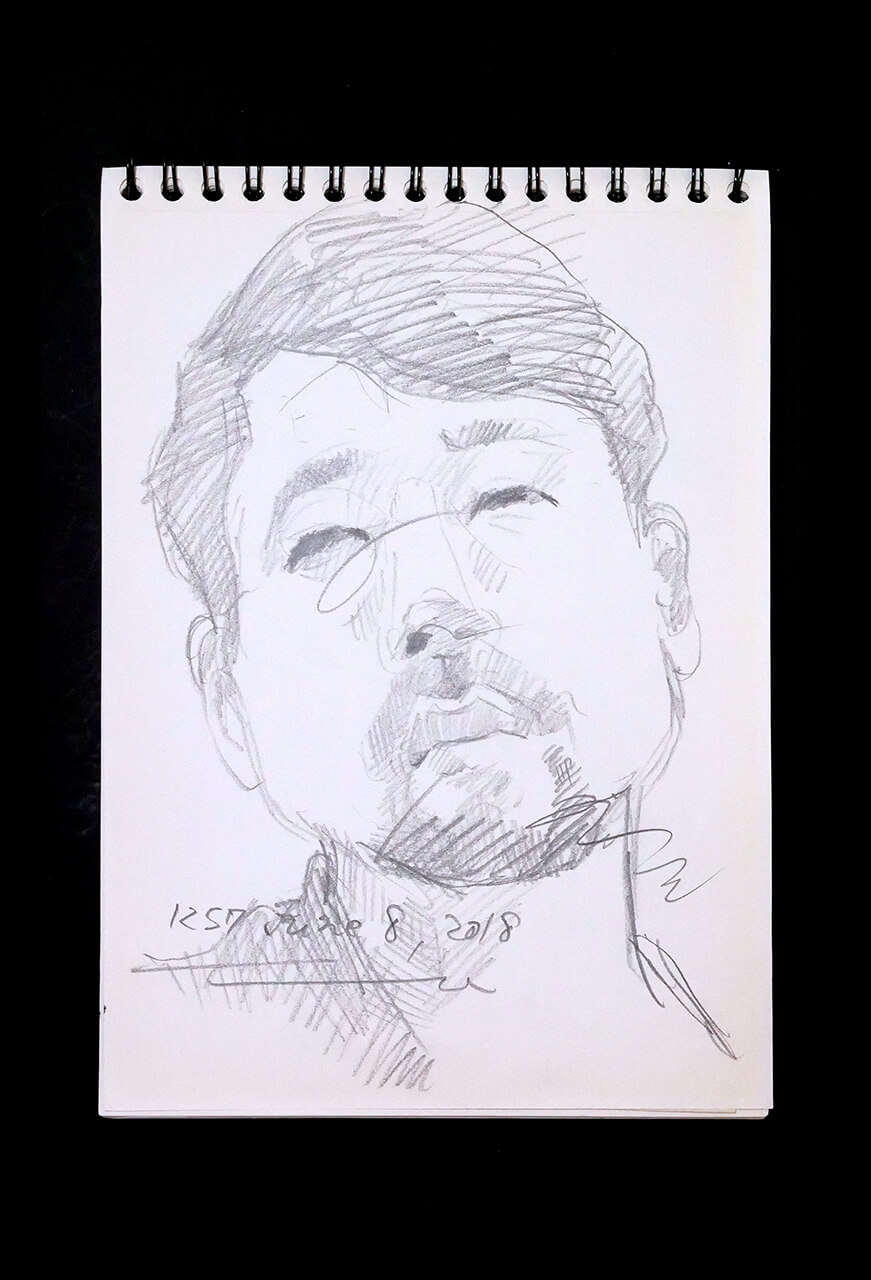 Contemporary artist SHINTAKU Tomoni's 2018/6/9 Self-portrait or pencil drawing
